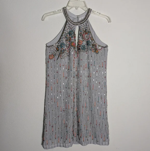 parker beaded dress Beaded Gathered Neck Maxi Dress | Parker main image 1